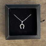 Colar Veneziana 45cm Pingente Ferradura Prata 925