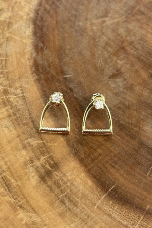 Brinco Ponto de Luz com Estribo Folheado a Ouro 18k