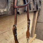 Cabeçada 01 orelha c/ mosquetão Marrom Claro