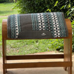 Manta Navajo Curvada Cinza e Verde Água