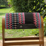 Manta Navajo Curvada Rosa e Azul