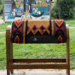 Manta Navajo Curvada Neutra Laranja e Marrom