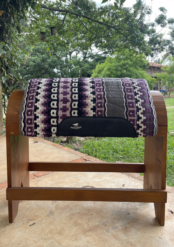 Manta Navajo Curvada Cinza e Roxo - Imagem 1