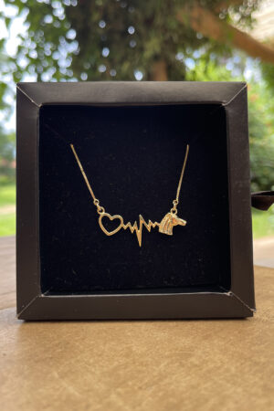 Colar Veneziana 45cm Pingente Batimentos Cabeça de Cavalo Folhado a Ouro 18k