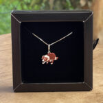 Colar Veneziana 45cm Pingente Boder Collie Resinado Prata 925