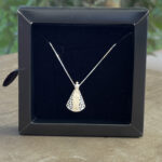 Colar Veneziana 45cm Pingente NSA Cravejado Z. Azul Prata 925