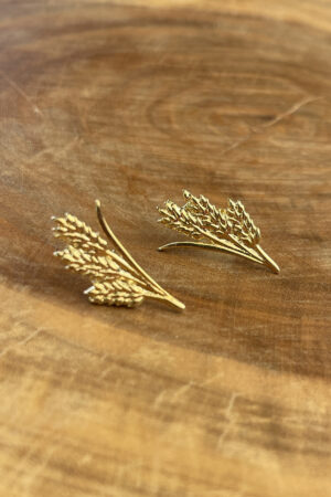 Brinco Trigo Dourado Folheado a Ouro 18k