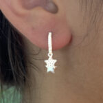 Brinco Argolinha Pingente Estrela Prata 925