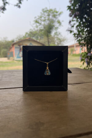 Colar Veneziana 45cm Pingente NSA Folheado a Ouro 18k