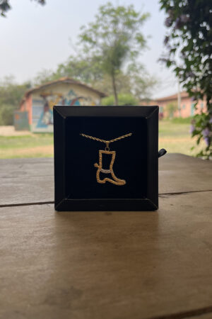 Colar Veneziana com Pingente de Bota Country Folheado a Ouro 18k