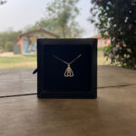 Colar Veneziana 45cm com NSA Cravejada Prata 925