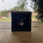 Colar Veneziana 45cm Pingente Vaca e Bezerro Prata 925