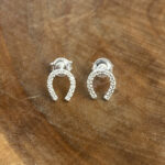 Brinco Fixo Ferradura Cravejada Prata 925