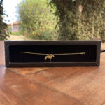 Colar Rabo de Rato 45cm com Pingente Cavalo Crioulo Folheado a Ouro 18K