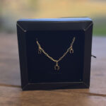 Colar Cartier Chocker 37cm com Pingentes de Ferraduras Resinados Folheado a Ouro 18k