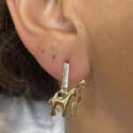 Brinco Égua e Potro Folheado a Ouro 18k