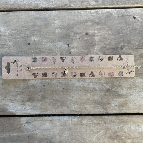 Pulseira Infantil 14cm Pingentes Cavalo Resinado Folheado a Ouro 18k - Imagem 1