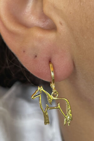 Brinco Argola Lisa Cavalo Vazado Folheado a Ouro 18k