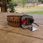 Cinto com Detalhes em Pedras Rosa tamanho 85