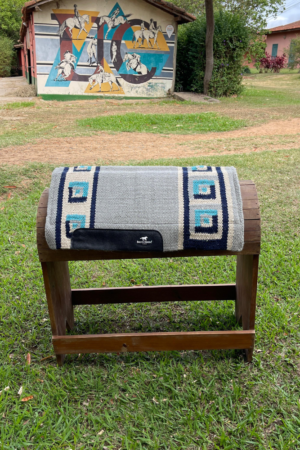 Manta Navajo Curvada Cinza e Azul Boots Horse