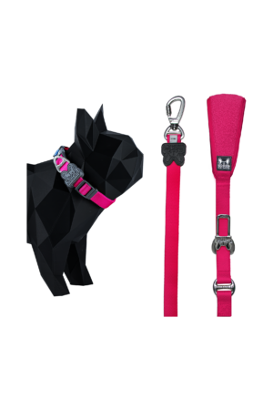 Guia Comfort + Coleira para Cachorro Tam. M - Magenta