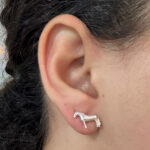 Brinco Fixo Cavalo Crioulo em Prata 925