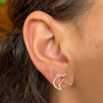 Brinco Fixo Cabeça de Cavalo Folheado a Ouro 18k