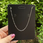 Corrente Veneziana de 60cm 0,80mm em Prata 925