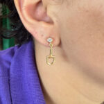 Brinco Bridão com ponto de Luz Folheado a Ouro 18k