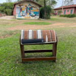 Manta Navajo Tambor Cor Palha com Marrom Claro Ranch Tex