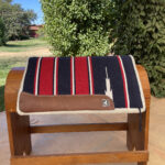 Manta Navajo Tambor Cor Azul Marinho com Vermelho Ranch Tex