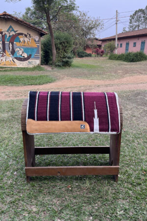 Manta Navajo Tambor Vinho com Bege RanchTex