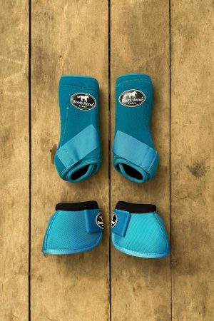 Kit Caneleira e Cloche Boots Horse M cor:Azul Turquesa