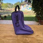 Sacola de Nylon para Bota Roxo e Preto