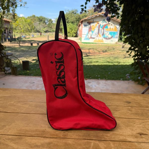 Sacola de Nylon para Bota Vermelho e Preto - Imagem 1