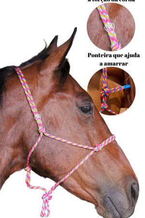 Cabresto UC Manejo cor:Colorido com Rosa