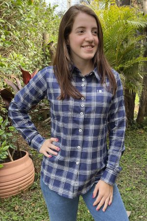 Camisa Feminina UC Flanelada Azul