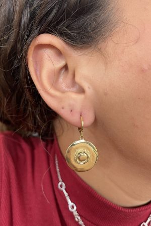 Brinco Argola Chapéu Folheado a Ouro 18k