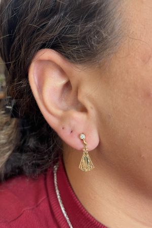 Brinco Ponto de Luz NSA Vazada Folheado a Ouro 18k