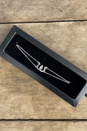 Pulseira Ferradura Dupla Cravejada Z. Negra/Z. Cristal em Prata 925