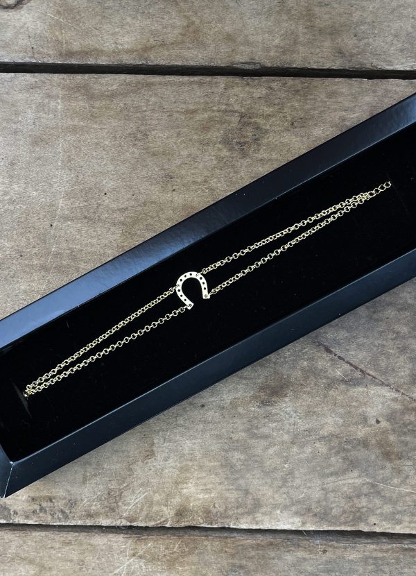 Pulseira Elo Português 21cm Pingente Ferradura em Prata 925 - Imagem 1