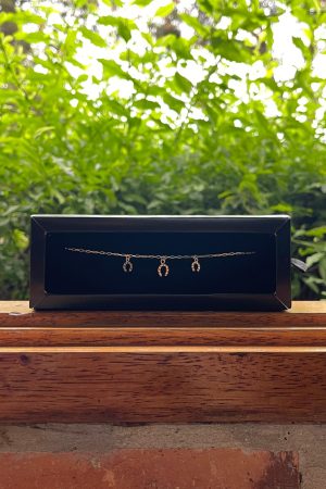 Pulseira Cartier 21cm com Pingentes Ferraduras Resinadas em Prata 925