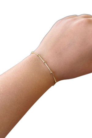 Pulseira de Bolinha 18cm Folheado a Ouro 18k