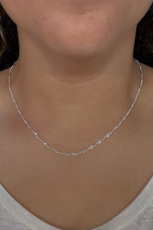 Corrente Singapura de 45cm em Prata 925