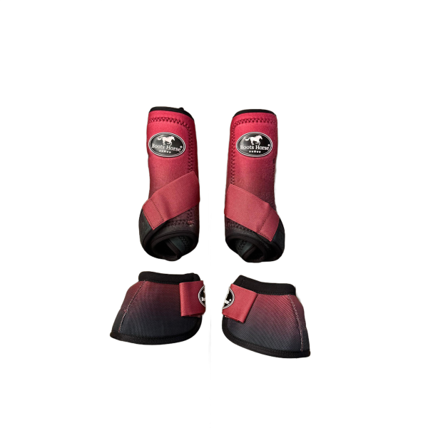 Kit Caneleira e Cloche Boots Horse M cor:Degradê Vinho e Preto - Imagem 1