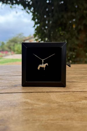 Colar Veneziana 45cm Pingente Cavalo Crioulo G em Prata 925