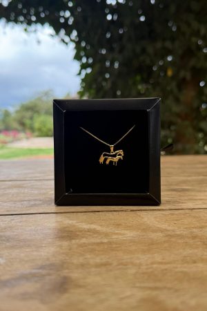 Colar Veneziana 45cm com Pingente Égua e Potro Crioulo Folheado a Ouro 18k