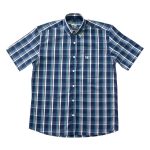Camisa Masculina UC Manga Curta Xadrez Azul Marinho