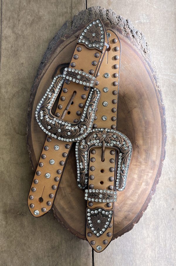 Correia de espora Com strass Boots Horse cor:Marrom Claro - Imagem 1