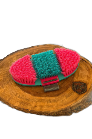 Escova Flexível para Pelo Cor: Azul Turquesa e Rosa